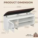 chaoguan 40.5 in Shoe Bench with Storage, Storage Bench, Padded Seat, White