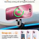 CANSHN Clear Magnetic Compatible with iPhone 16 Pro Case [Compatible with Magsafe] [Not Yellowing] Slim Thin Shockproof Protective Bumper Phone Case Cover 6.3 Inch - Pink