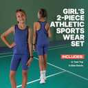 Girls Tank Tops and Shorts Summer Outfits, Athletic Activewear Loose Fit Cute Girls' Fashion Clothing Sets Size 3-16 (7-8, Marl Gray)