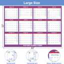 Wall Calendar 2026-32" x 48" Dry Erase Calendar for Wall, 12 Monthly Calendar From Jan to Dec, Reversible, Double Laminated 2026 wall Calendar, Extra Large Wall Calendar for Home Kitchen Office