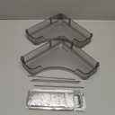 YCIA&DONE Corner Bathroom Counter Organizer, Makeup Organizer for Vanity, Skincare Cosmetic Perfume Tray, Corner Countertop Shelf Rack Storage for Bathroom Kitchen 2 Tiers (Smoky Gray)