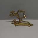 eSplanade Brass Wall Bracket Wall Hanger for Hanging Diya Lamp | Wall Decor | Peacock with Bells - 8.5" Inches