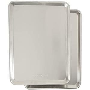 Nordic Ware Naturals Half Sheet - USA Made Aluminum Commercial Quality Sheet Pan for Baking or Roasting, Encapsulated Galvanized Steel Rim Prevents Warping, 2-Pack