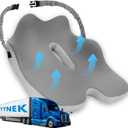 X-Large Seat Cushion for Truck Driver, Upgraded Truck Seat Cushion for Long-Term Driving Back Support & Pain Relief, Greater Memory Foam with Non-Slip Washable Cover, Relieves Truck Car Sitting & Pain