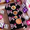 3Pcs Dice Party Tablecloth Pink and Black Dice Game Table Cover Plastic Rectangle Lets Roll Birthday Party Decorations for Game Night Casino Night Bachelorette Cocktail Card Game