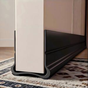 Door Draught Excluder, PVC Door Seal for Protection from Sound, Cold, Moisture and Insects Silicone (Black, 36inch)