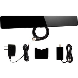 UltraPro Amplified TV Antenna, Indoor Bar Design, Long Range, Supports 4K 1080P HD Digital VHF UHF, Smart TV Indoor Antenna, Amplifier Signal Booster, Black, 47331