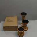 Candle Holder for Pillar Candle Set of 3, Farmhouse Wood Candle Holder, Rustic Wooden Candle Stand, Vintage Tall Candle Stand Decorative for Living Room, Table Centerpiece,Brown (Medium)