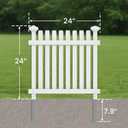 MELLCOM No Dig Garden Picket Fence, 3-Panel 24''W x 24''H Decorative Privacy Fence with Metal Stakes, Garden Fence Border for Backyard, Patio & Yard, White
