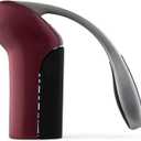 Rabbit Vertical Corkscrew Opener with One-Pull Design, Foil Cutter Included, Easy to Use Manual Lever, Durable Stainless Steel Spiral, Black (7.7 x 8.8 IN, Merlot)