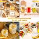 AISIPRIN Spice Jars with Label,1 Pcs 8oz Glass Jars with Bamboo Lids,Spice Organizer for Cabinet,Drawer, Rack, Seasoning Organizer Containers,Including 2 Type Labels