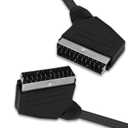 SCART to SCART Cable Lead Adapter Fully Wired 21 Pin Male to Male Nickel Plated Audio Video Connector Adapter Extension Cable for TV VCR DVD -1.5M/4.92FT -2pcs