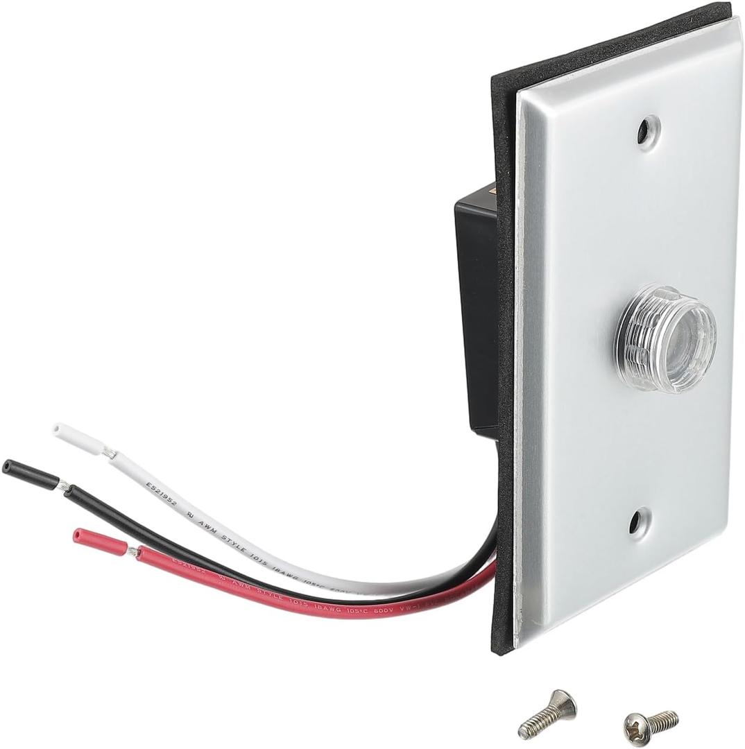 Photocell Sensor for Outdoor Lights,120V-277V AC Dusk to Dawn Light Sensor Control,Hardwired Post Eye Photocontrol with Wall Plate (Silver)