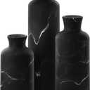 Creative Scents Black Marble Look Vase Set - Vases Home Decor, Premium Quality for Holding Pampas Grass, Dried/Fresh Flowers, Vases for Decor - Kitchen, Bedroom, Office, Living Room, or Shelf Decor, 2.95"L x 2.95"W x 10"H