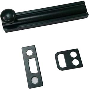 QCAA Solid Brass Surface Bolt, 3", Matte Black, 1 Pack, Made in Taiwan