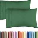 Standard Pillow Cases Set of 2 - Ultra-Soft Hotel Quality Pillowcase Covers - Comfy & Wrinkle Free - Stain and Fade Resistant - Machine Washable Pillow Protectors - 2 Piece Set, Standard Emerald Green
