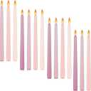 MTLEE 16 Pcs 10 Inch Long Tapered Candle Stick Bulk Smokeless Unscented Burning Candlestick Paraffin Wax with Cotton Wick for Dinner Valentine Wedding Party Church (Gradient Pink)