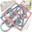 UCDRMA Upgraded Large Adjustable Loom Knitting Kit with Removable-pegs, Up to 132 Sizes & Shapes Weaving Knitting Loom for Blankets/Scarves/Hats, Beginners Infinity Crochet Loom Kit with Instructions