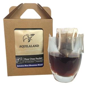 Aquilaland Jamaica Blue Mountain Blend, Medium Roast, 100% Arabica, Pour Over Drip Bag Coffee (7 Servings) (EXP 03/01/28)