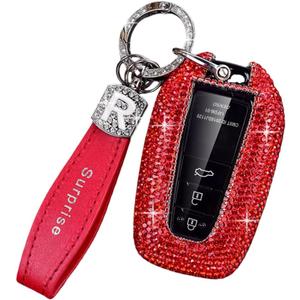 Rhinestone Key Fob Cover for Toyota Prius, Camry, Corolla, CHR, RAV4, Land Cruiser, Highlander, Avalon, GT86, 2017-2026, 2-5 Buttons Smart Keys