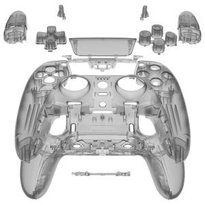 eXtremeRate Full Set Shell with Buttons Touchpad Compatible with ps5 Edge Controller, Clear Black Custom Replacement Decorative Trim Shell Front Back Plates Compatible with ps5 Edge Controller