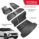 Custom for 2022 2023 2024 2025 2026 Hyundai Tucson Floor Mats Cargo Trunk Liner and Rear Seat Backrest Mat Full Set All Weather TPE Rubber Protection Mat Accessories (for 2022-2026 Tucson All Model)