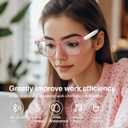 Bluetooth Audio Smart Glasses, Smart Wireless Headphone Sunglasses for Men and Women,Built-in Mic & Speakers,Magnetic Charging (White-Pink)