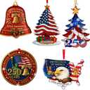 5 Pcs 250 Anniversary US Merchandise America Patriotic Decorations 4th of July US Ornament Acrylic 250th Birthday Gifts Fourth of July Decor