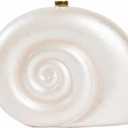 Women Pearl Acrylic Shell Purse Conch Acrylic Clutch Trendy Snail Shape Evening Handbag for Party Prom