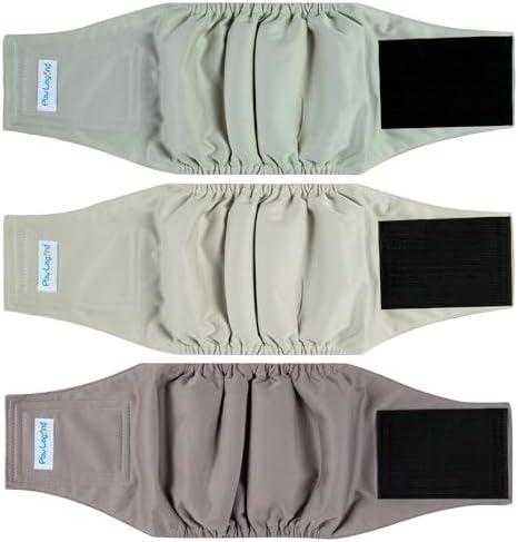 Paw Legend Washable Dogs Diapers Male Dog Belly Bands for Male Dogs Diapers Reusable Puppy Doggie Diapers Male (3 Pack, X-Large)