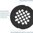 Black Snap-in Shower Drain Cover,Hidrop 4-1/4" OD Round Shower Strainer Grid, Easy-to-Install Replacement Cover Stainless Steel Matte Black