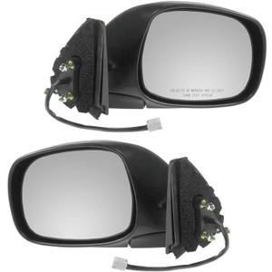 TRQ 2 Piece Driver and Passenger Side Mirror Assembly Set Electric Adjustment Heated Memory Chrome Compatible with 2000-2004 Toyota Tundra TO1320190 TO1321190