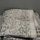 DCX Beige 6x9 Area Rug, Machine Washable Non Slip Stain Resistant Soft Vintage Floral Rug, for Living Room, Bedroom, Dining Room, Soft Low Pile Large Carpet