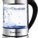 Cordless Electric Tea Kettle - 1.7L Hot Water Boiler Made of Glass & Stainless Steel - Large Capacity Water Heater with Auto Shut-Off