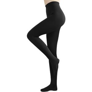 Fleece Lined Tights for Women, Warm Pantyhose leggings Women, Thermal Opaque Tights for Winter (Black)