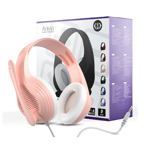 Gaming Headset with Microphone for PS4 Xbox One PS5 Controller, Over Ear Wired Headphones with Mic for PC Computer Mac Laptop and Consoles (Rose Gold)