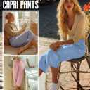 Neer 3 Pack Women's Capri Pants, Wide Leg Basic Sweatpants Lounge Loose Fit Casual Drawstring Yoga Capris with Pockets, Size M