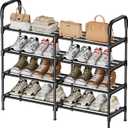 4 Tier Shoe Rack, Metal Storage Organizer for Closet, Entryway, Free-Standing, Easy to Assemble, Up to 20 Pairs