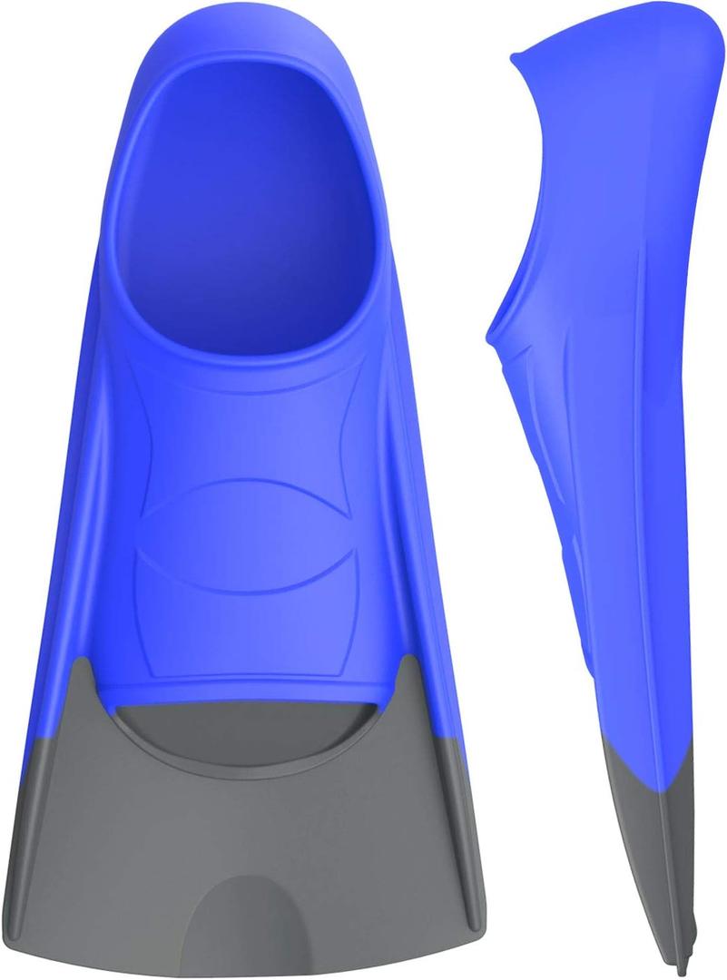 Gintenco Swim Fins, Kids Swim Training Fins for Lap Swimming, Travel Size Flippers with Mesh Bag, Silicone Swimming Fins for Kids Teens Adults Women Men, M(US Men 4-5.5/ US Women 5.5-7))