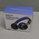 AILIHEN C8 Kids Headphones Wired, On-Ear Headphones with Microphone and Volume Control Foldable Corded Stereo 3.5mm Headset for School Teens Smartphones Chromebook Laptop Tablets Travel (Black Blue) (Medium)