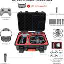 FPVtosky Hard Case for Avata 2 Drone Combo, Waterproof Carrying Case, Fits DJI Goggles 3 [NOT for Goggles N3], RC Motion 3 & DJI FPV Remote Controller 3 Accessories [CASE ONLY]