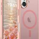 SUPFINE Magnetic for iPhone 17 Case (Compatible with MagSafe)(Military Grade Drop Protection) Translucent Matte Shockproof with Anti-Fingerprint Phone Cover 2025,Pink