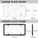 2Pack Transparent License Plate Cover and Frames,Clear Front and Rear License Plate Holder,Unbreakable Car Licence Plate Frame Protector fits Any US Plates with Screws & Caps (Black Frame)