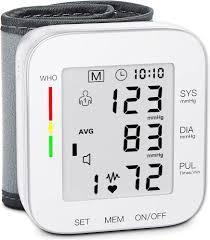 MMIZOO Wrist Blood Pressure Monitor Large LCD Display BP Machine Adjustable Cuff 5.317.68 inch Automatic 99x2 Sets Memory with Carrying Case for Home Use (White)
