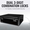 Vaultz Storage Lock Box - 6.5 x 19.25 x 13.5 Inch Lockable Dorm Storage Trunk with Combination Lock - Briefcase, Medicine Box, Lock Boxes for Personal Items, Cash, Laptop - Black on Black