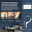 10 Pack 47.24″(Total 39.4 Ft) Ceiling Crown Molding with LED Duct Kit
