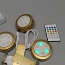 EZVALO Picture Lights for Wall, 2000mAh Rechargeable Battery Magnetic Poster Lights with 3 Color Temps & 12 RGB, Remote Dimmable Timer Painting Light, Wall Decor Light for Art Display, Frame (3 Pack) (Gold)