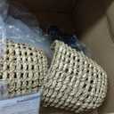 Mini Rattan Pendant Light Fixtures,9.5" Boho Pendant Light,3-Pack Hand Woven Seagrass Rattan Chandelier for Dining Living Bedroom Kitchen Farmhouse