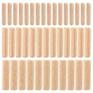 90 Pcs Wooden Dowel Pins, Straight Groove Wooden Dowel Pins with Beveled Ends Tapered, Easy Insertion, for Furniture Door Art Crafts Projects, M6 M8 M10