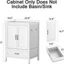 Quikraen 24 Inch Bathroom Vanities,Sink Vanity for Small Space,Adjustable Upper Storage Cabinets and Lower Drawers Modern Bathroom Vanities Excluding the SinkWhite, 24" L 18.5" W 34" H